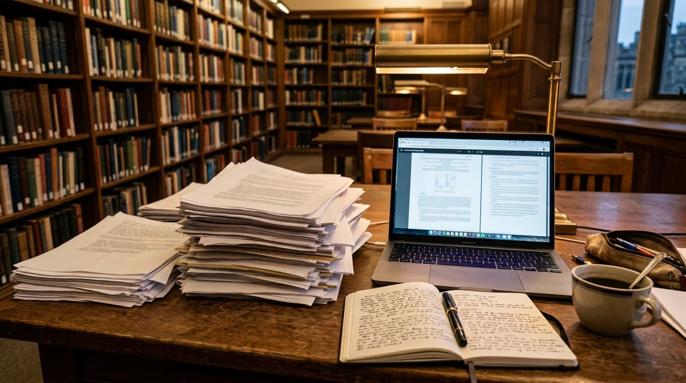 University students using laptops in lecture hall, academic AI detection guide