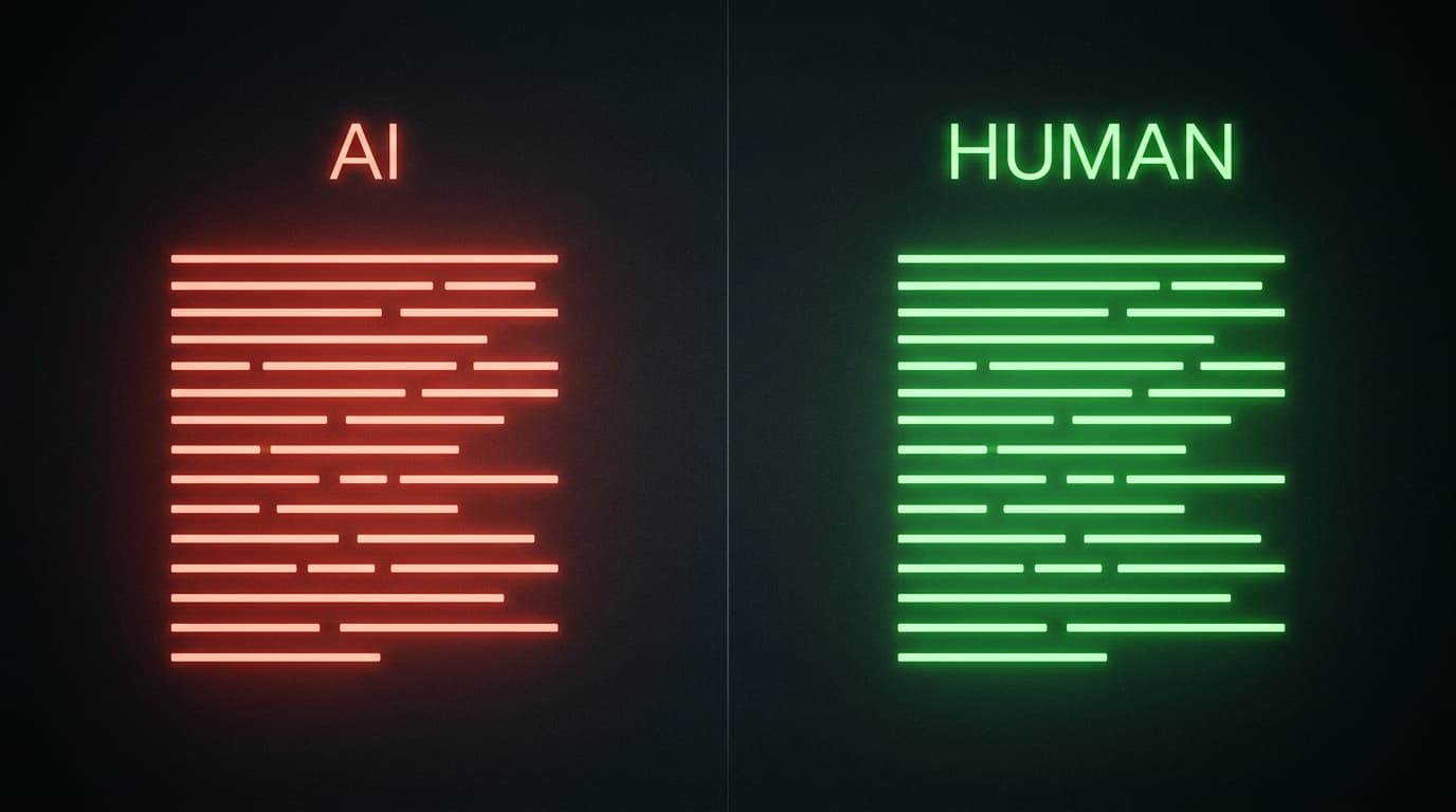 Before and after comparison showing Claude AI writing patterns removed by RewriteMate